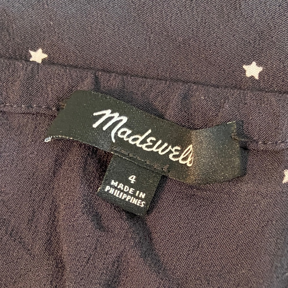 Madewell Drawstring Mini Slip Skirt Night Stars Dark Blue-Black Size 4 Small - Picture 8 of 9